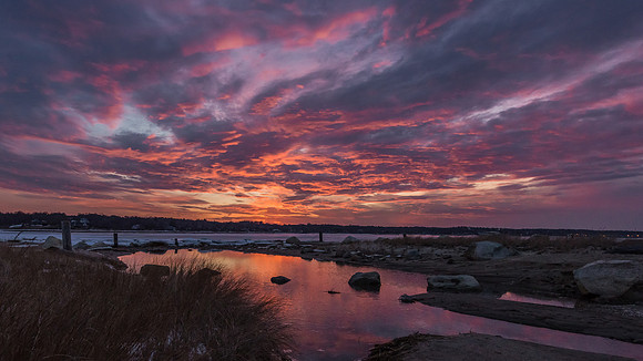 Beautiful sunset as seen from Plymouth Long Beach